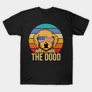 Vintage Goldendoodle The Dood American Flag Glasses T-Shirt